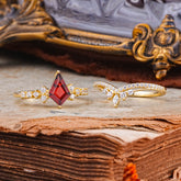 Luxury Kite-Cut Natural Garnet Engagement Ring